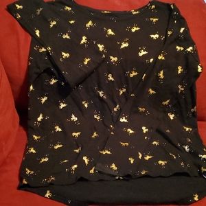 Size 10 Long Sleeve Black Old Navy Unicorn Shirt